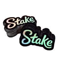 Autocollant LOGO personnalisé découpé au laser, holographique, en cuivre, adhésif, imperméable, forme irrégulière, pour emballage artisanal