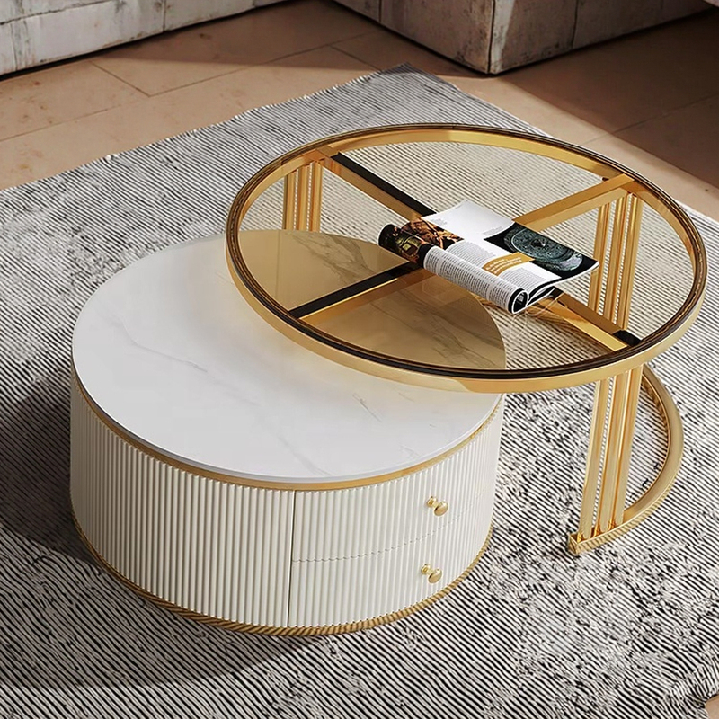Luxury Modern Round White Living Room