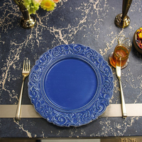 Plateau de service vintage en PP de 13 pouces avec bordure sculptée de style baroque, décoration de luxe pour la maison, les hôtels, les restaurants, les mariages et les fêtes