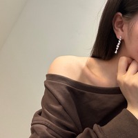 Dylam Top Fine Women Jewellery Boucles d'oreilles en argent sterling 925 5A Cubic Zirconia Shiny Tassel Multiple Stone Stud pour femmes