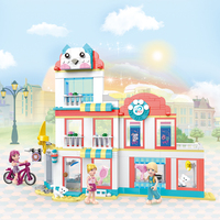 Ensemble de blocs de construction en plastique ABS 3D COGO City Pet Shop, jouets de construction, 346 pièces, blocs de construction en briques