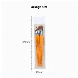 Cheveux de <span class=keywords><strong>loup</strong></span> à manche court tête ronde taille simple et double ensemble de 6 pièces de pinceaux aquarelle ensemble de peinture acrylique - Product Image 5