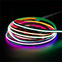 Bande LED COB SXZM Magic Color 720 LED/m RGBIC RGBW, PCB noir, 12V 24V, découpable, adressable, télécommande, pour aménagement paysager et intérieur