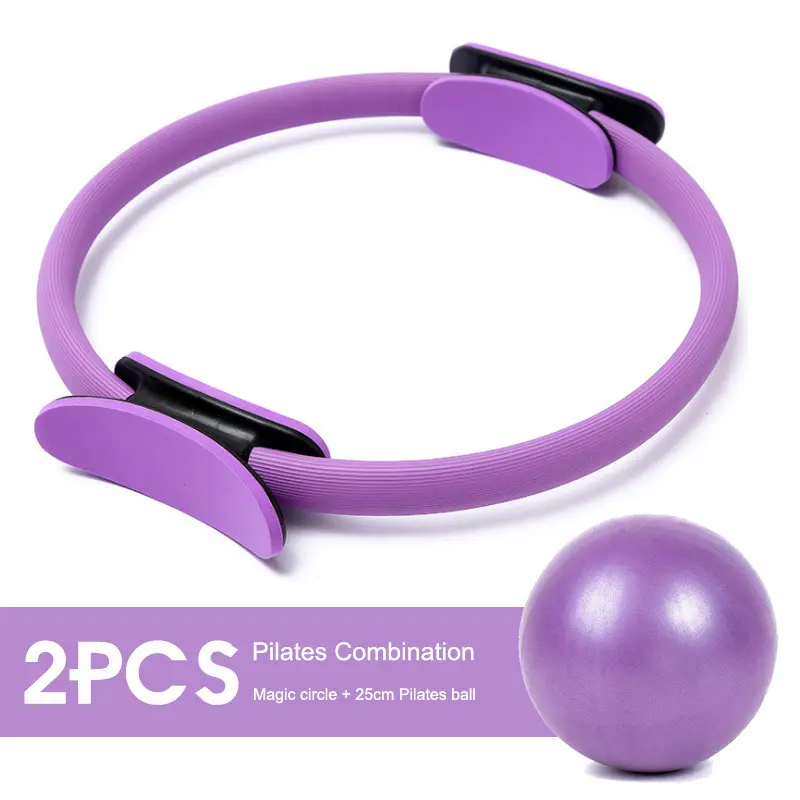 Penggunaan di rumah cincin pilates Lingkaran sihir kebugaran Yoga logo khusus, 5 in 1 Abs dan kaki dengan set bola pilates dan gelang latihan