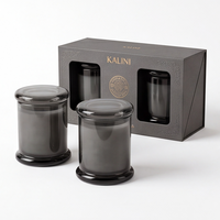 Pot à bougie en verre ambré de luxe de 2 oz avec boîte, idéal pour le remplissage de cire parfumée, emballage cadeau, décoration intérieure – Fournisseur direct usine
