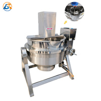 Marmite de cuisson industrielle semi-automatique, bouilloire électrique à Double couche, mélangeur de pâte en acier inoxydable
