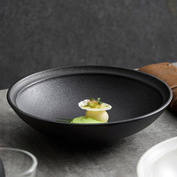 Bol à soupe en céramique japonaise moderne, noir mat et blanc glacé, bol à riz ramen, bol à salade en céramique minimaliste pour restaurant