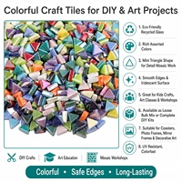 Mini-tuiles de mosaïque en verre recyclé irisé multicolore en vrac pour le bricolage et l'artisanat
