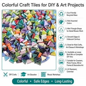 Mini-tuiles de mosaïque <span class=keywords><strong>en</strong></span> verre recyclé irisé multicolore <span class=keywords><strong>en</strong></span> vrac pour le bricolage et l'artisanat - Product Image 2