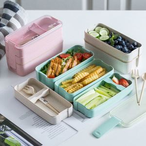 Boîte à lunch portable K770 en matériaux sains, 900 ml, boîte bento à 3 étages, vaisselle pour micro-ondes, récipient de rangement, boîte alimentaire - Product Image 3