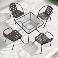 Meilleur ensemble de tables et chaises pliantes d'extérieur pour jardin, camping et pique-nique, rondes, en verre trempé et métal, pour repas en cour