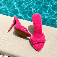 Nouveautés – Sandales de soirée sexy en tissu éponge à bout pointu, talon de 12 cm, semelle intérieure souple pour femme 2026