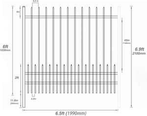Panneaux <span class=keywords><strong>de</strong></span> clôture en métal avec piquets <span class=keywords><strong>de</strong></span> chien, 6ft H X 6.5ft W Installation <span class=keywords><strong>de</strong></span> bricolage <span class=keywords><strong>de</strong></span> clôture en acier galvanisé pour clôture <span class=keywords><strong>de</strong></span> jardin extérieure - Product Image 5