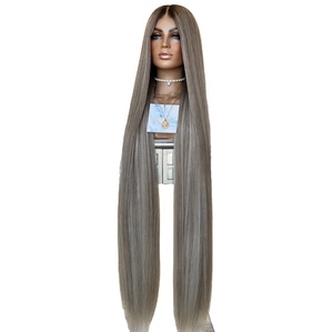 Peluca de cabello humano largo frontal de encaje 13*5 HD de lujo tímido personalizada, calidad de cabello crudo superior de 45 pulgadas con línea de cabello prearrancada para mujeres - Product Image 4