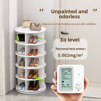 Porte-chaussures rotatif à 360 degrés en bois sur pied Affichage de sac simple Entrée multicouche pour meubles de maison pour salon