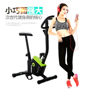 Vélo d'exercice vertical avec cadre en acier, transmission par courroie Poly V, 64x43x108cm, équipement de fitness à domicile - Product Image 1