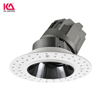 Downlight LED anti-éblouissement pour éclairage intérieur, orientable, 6W 8W 12W 15W, COB, aluminium, moderne, IP54, encastré profond, sans cadre