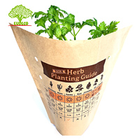 Couverture de plante en croissance compostable fleur basilic semis emballage papier Kraft + emballage de laitue hydroponique Bopp