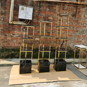 Бетонный стол из нержавеющей стали мебель консольный стол с мраморной столешницей - Product Image 2