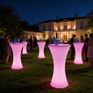 Lampe de sol LED lumineuse pour table haute, éclairage décoratif d'intérieur et d'extérieur pour pelouse, table et chaise de fête lumineuses colorées pour la plage - Product Image 4