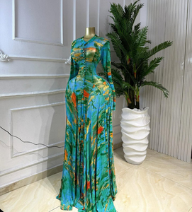 European women's fashion 2026 new African style long <b>dress</b> <b>with</b> wide skirt, round neckline, long sleeves <b>dresses</b> - Product Image 1