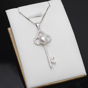 Colgante de Plata S925 Wenchi con Perla 6-7 mm para Mujer, Accesorios de Joyería DIY de Moda, Componente Semiterminado - Modelo 733 14270 - Product Image 1