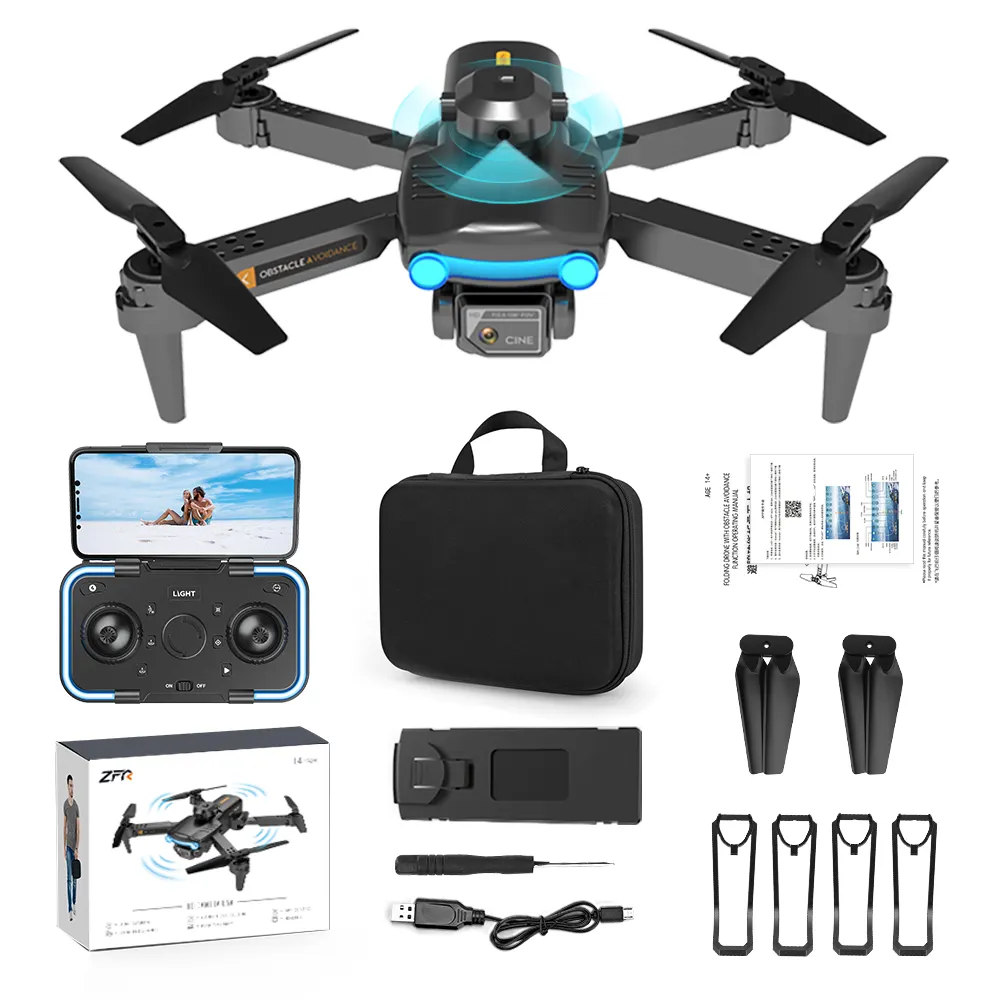 F187 Foldable drone with camera 4k Pro Drone Led Phone Drone Optical Flow Obstacle Avoidance for Beginner