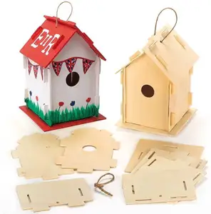 DIY Art Craft Painting Wooden Bird House For Kids DIY Wooden Bird House