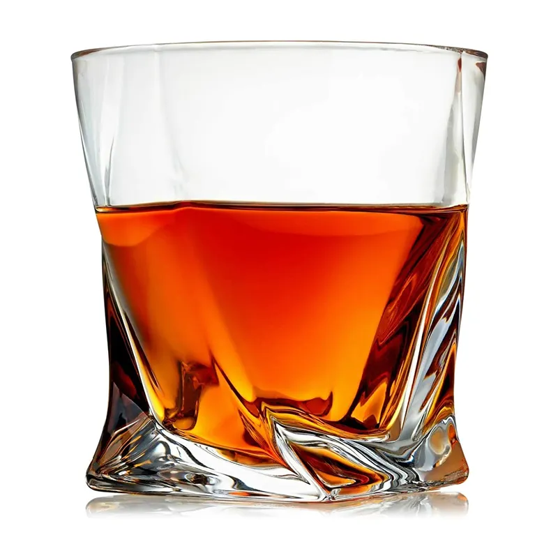 KLP 12 oz, vente en gros, Barware classique, tasse transparente, gobelet à Whisky, verre avec fixation latérale, Tequila, Whisky, Cocktails, ensemble de Whisky