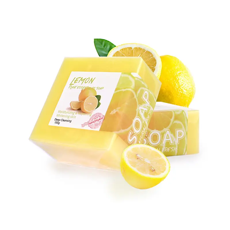 Luffa biologique Arket marque privée savon citron blanchissant savon de bain visage fait main pour le nettoyage de la peau