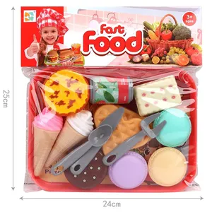 金明儿童假装游戏屋套装塑料可爱甜冰淇淋仿真甜点玩具