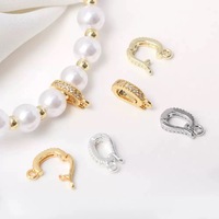 Fermoirs en zircon en gros pour la fabrication de bijoux, composants de colliers et bracelets DIY, accessoires de fermoirs métalliques