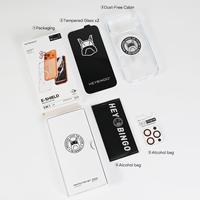 Kit de protection pour téléphone portable Heybingo 3 en 1, protection d'écran en verre trempé, film pour objectif d'appareil photo, coque en TPU souple, couverture complète