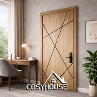 Puerta Interior de Material Compuesto con Acabado Melamina, Puerta Moderna Personalizada para Habitaciones de Apartamentos, Hoteles y Oficinas, Fabricante