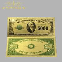 Belle banque-note de 500 milliards de dollars américains plaquée or 24 carats pour collection