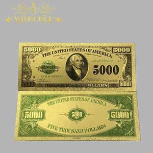ورقة نقدية أمريكية فاخرة بقيمة 5000 مليون دولار مطلية بالذهب عيار 24 قيراط للجمع - Product Image 2