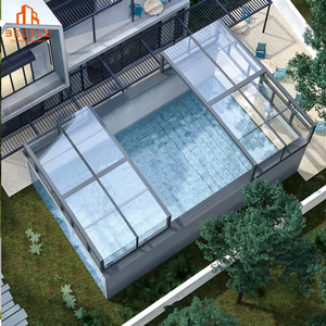 Enceintes de piscine en aluminium rétractables-couvertures toutes saisons personnalisées pour patio et jardin - Product Image 1