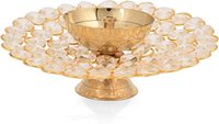 Lampe Diya élégante pour mariages et décoration Lampe à huile Kuber en laiton importé Lampe à huile Kuber en laiton indien faite à la main avec design en cristal