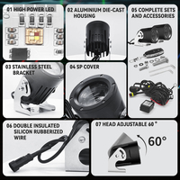 Nouvelle barre lumineuse LED RGB 4x4 60W IP67 étanche tout-terrain pour ATV/UTV avec boîtier en aluminium moulé sous pression