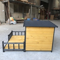 Maison pour animaux de compagnie en bois massif respirant de grande taille pour l'extérieur, cage pour chien en bois personnalisée