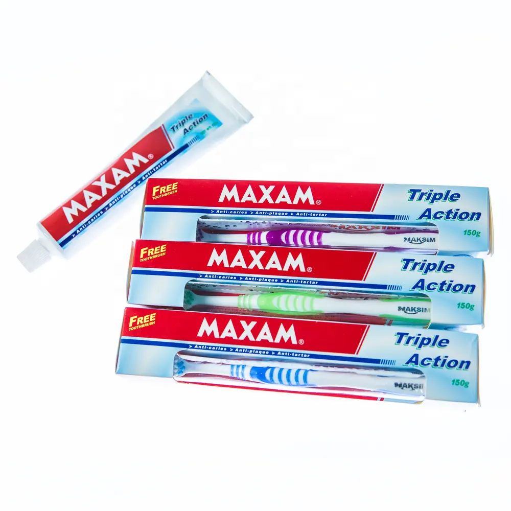 Factory Toothpaste Maxam Triple Action Toothpaste 150 Grams With Toothbrush