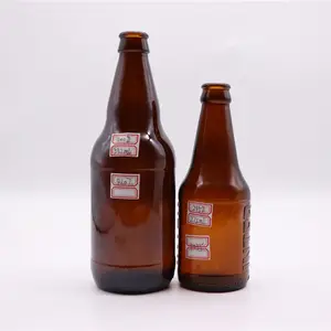 Bierdrank Glazen Fles Aanpassen Hot Stamping Kroondop 250Ml Heldere Bierfles Lange Hals Bierfles Recyclebaar 330Ml Amber