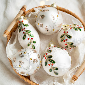 High Quality <b>Hand</b> Blown Glass <b>Ornaments</b> Hanging Painted Glass Balls for Outdoor Garden Window Decor - Product Image 1