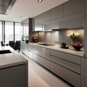 Meubles de cuisine sur mesure, aménagement européen avec rangement flexible pour garde-manger, pour projets de villas modernes - Product Image 4