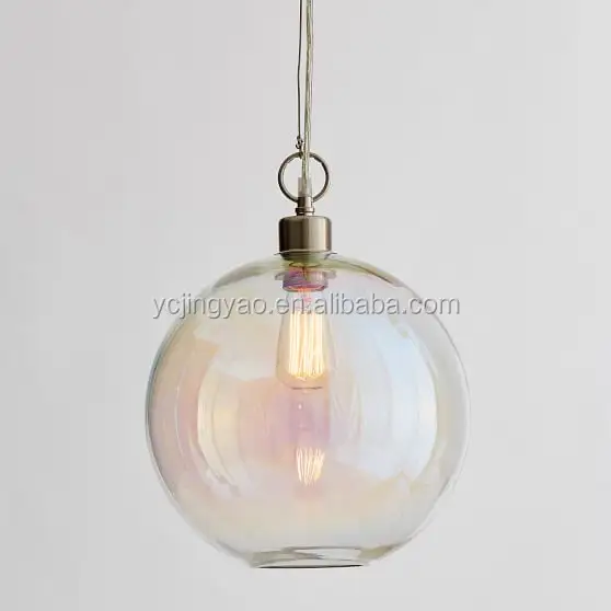 hand blown iridescence glass craft glass ball ornaments hanging christmas round ball ornament