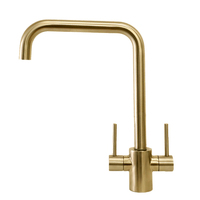 Robinet de cuisine en acier inoxydable, mélangeur pivotant à 360 degrés avec double poignée, 2 leviers, robinets d'évier pour eau chaude et froide ZY-K208L