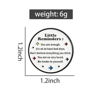 Spille Smaltate con Messaggi Motivazionali 'Sei Abbastanza', 'Sii Più Gentile con Te Stesso', Distintivo da Bavero, Gioiello Regalo all'Ingrosso - Product Image 6