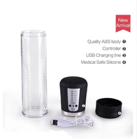 Bomba de Vacío Manual para Entrenamiento del Pene, Dispositivo de Presión Negativa Ajustable con 3 Anillos de Silicona para el Cuidado Íntimo Masculino