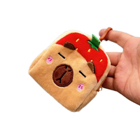 Porte-monnaie en peluche Capybara de la série Fruits de Dessin Animé avec pendentif, petit cadeau, sac de rangement pour pièces de monnaie, idéal pour les cadeaux de vacances