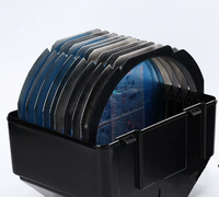 Boîte de transport antistatique MSK pour plaquettes de silicium de 12 pouces, conteneur octogonal en PP, cadre de transport pour plaquettes de silicium, noir transparent